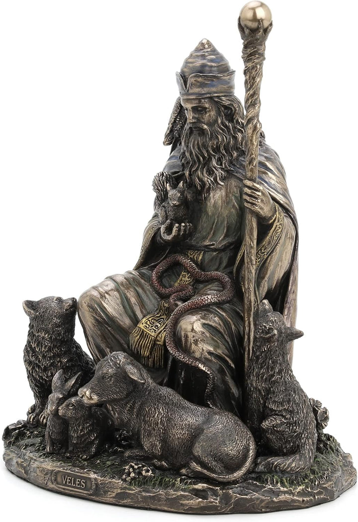 Veronese Design Veles Der slawische Gott der Rinder und der Unterwelt, kaltgegossenes Kunstharz, Ant