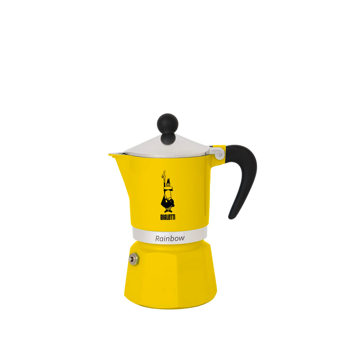 Bialetti 4981 Rainbow Caffettiera Colorata, Alluminio, Giallo, 1 Tasse, Gelb Gelb 1 Tasse, Gelb 1 Ta