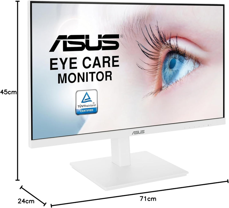 ASUS Eye Care VA27DQSB-W - 27 Zoll Full HD Monitor - Rahmenlos, ergonomisch, Flicker-Free, Blaulicht