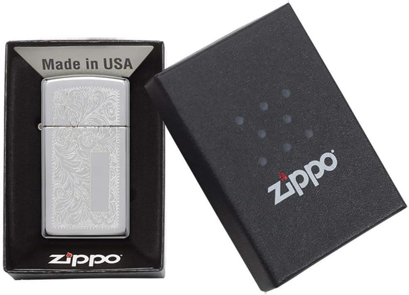 Zippo 1300088 Pirates Emblem Feuerzeug, Venetian Chrome, Venetian Chrome