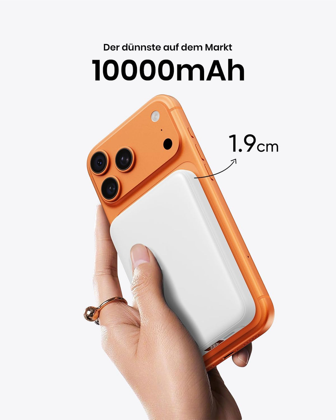 A ADDTOP Power Bank, 10000mAh Magnetische Powerbank, Kabelloses Tragbares Ladegerät mit USB-C EIN-/A