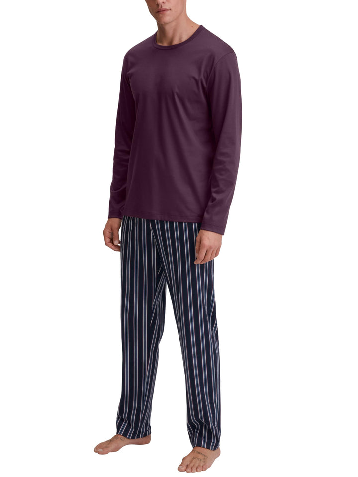 CALIDA Relax Streamline Pyjama, lang Herren, aus 100% Baumwolle 46-48 Barbera, 46-48 Barbera