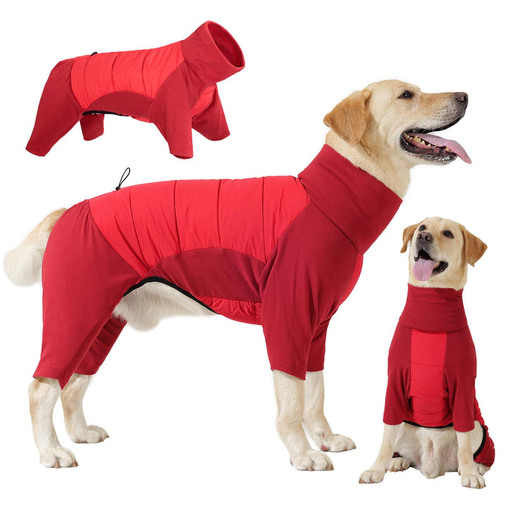 Dotoner Winter Hundemantel mit Beinen, Elastischer Hundejacke Hund-Overall Fleecefutter Warm, Winddi