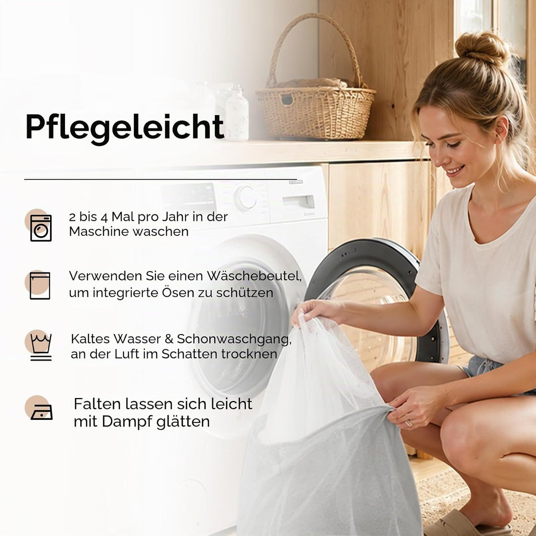MRTREES Stores Gardinen Weiss Wohnzimmer Gardinen modern Schlaufenschal 2er Set 122×140cm (H×B) Vorh