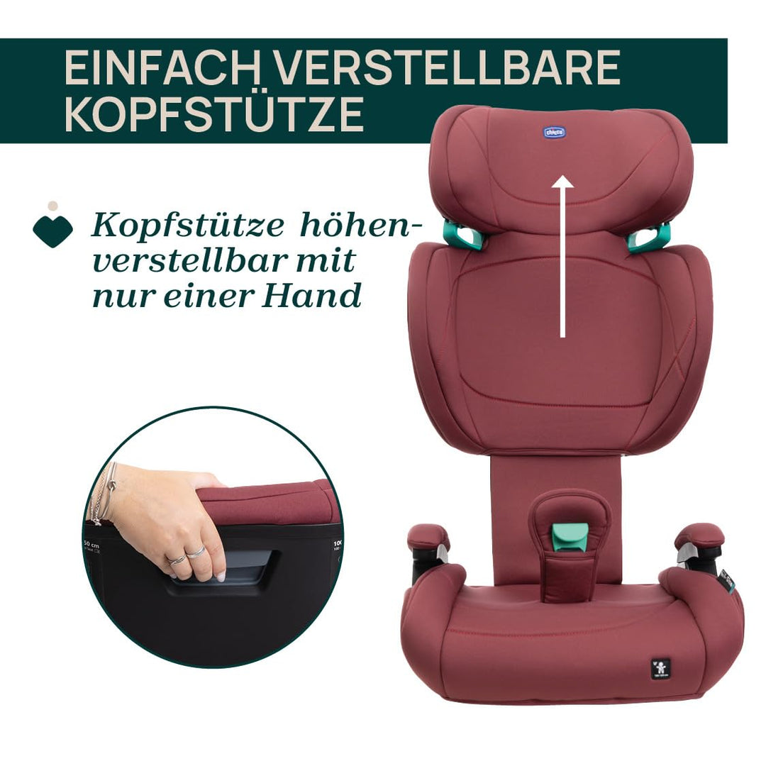 Chicco Quizy Lite i-Size, Kinderautositz 3-12 Jahre (100-150 cm), Gewicht 15-36 kg, einfach zu monti