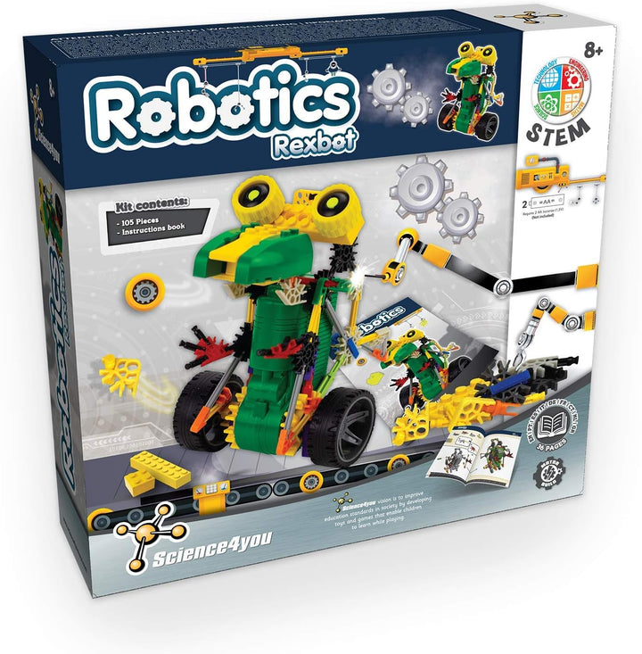 Science4you - Robotik Rexbot, EIN Roboter Bausatz mit 106 Stücke - Roboter Selber Bauen mit Dieser E