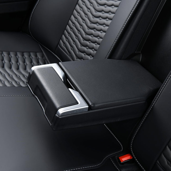 FLORICH Florcih Autositzbezüge, Premium Leder-Vorder und Rücksitzbezüge, 5 Stück, universelles Auto-