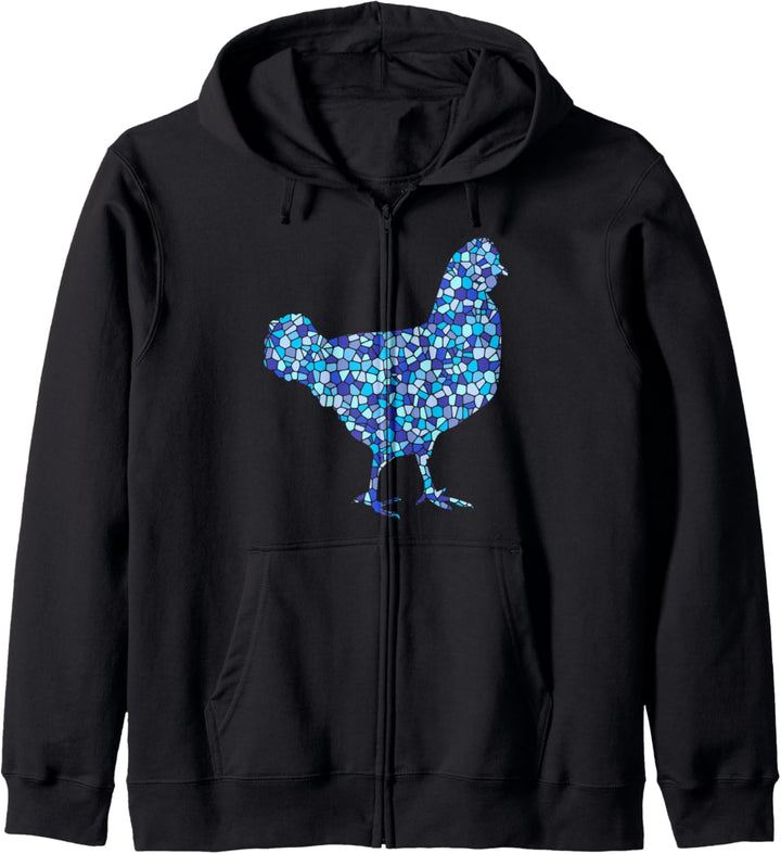 Huhn Buntglas-Design Kapuzenjacke