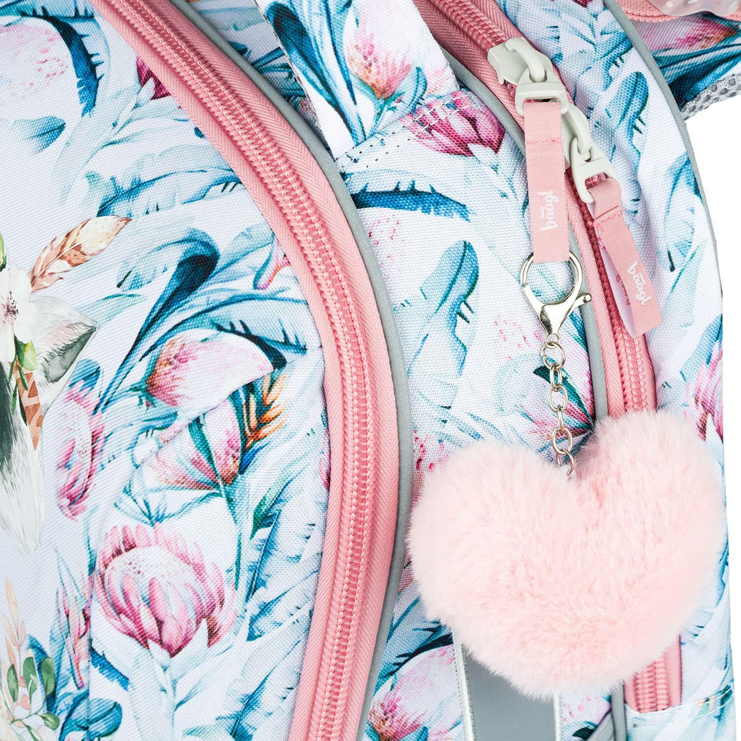 Baagl Schulranzen Mädchen Set 5 Teilig, Shelly Hartschalen Schultasche ab 1. Klasse, Ergonomische Gr