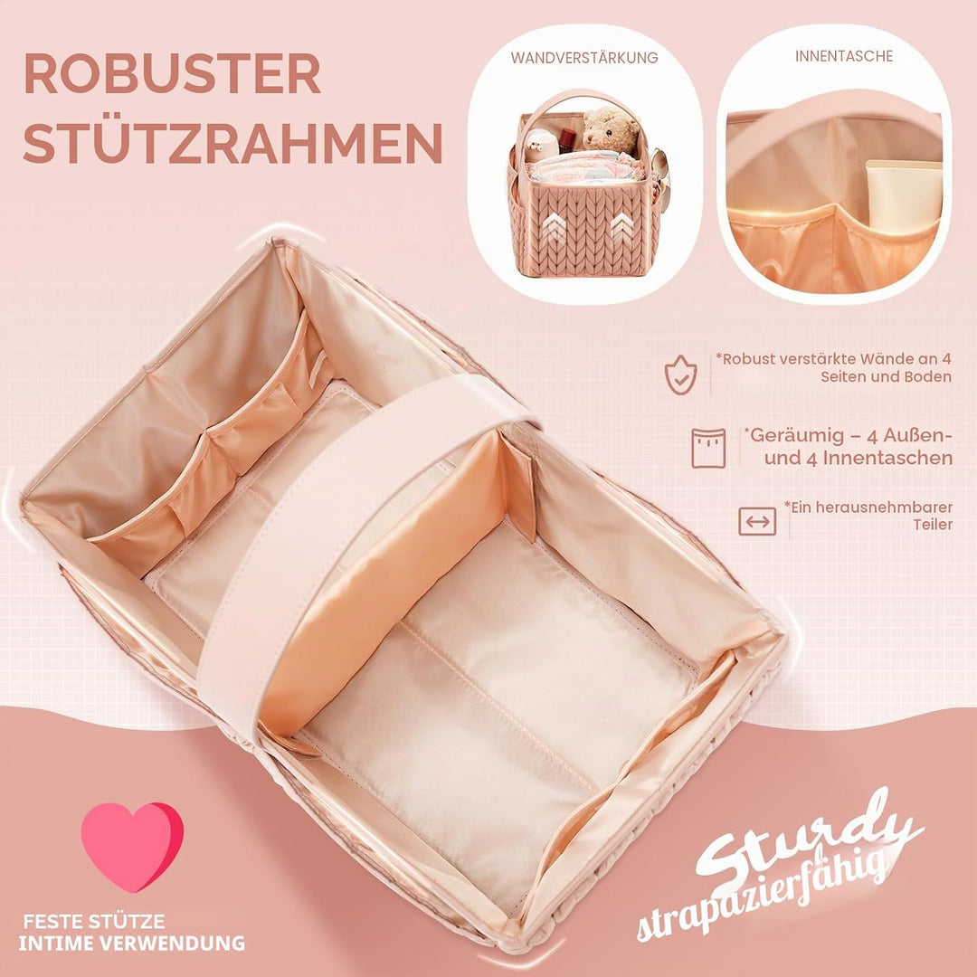 LUKJOJO - Baby-Wickelkorb, Aufbewahrungskorb für Neugeborene Jungen und Mädchen, Reisekorb für Feuch