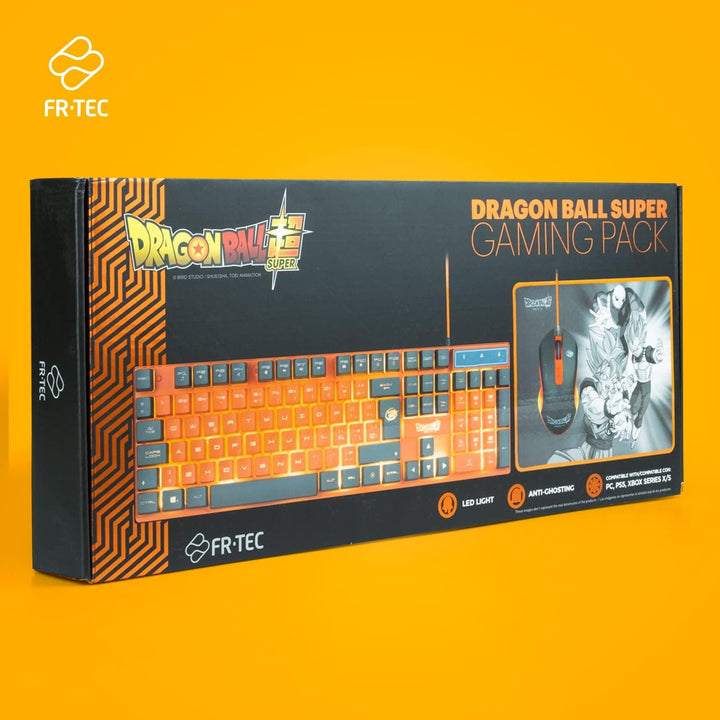FRTEC - Dragon Ball Super Pack Tastatur + Maus + Mauspad (PC-kompatibel) QWERTY