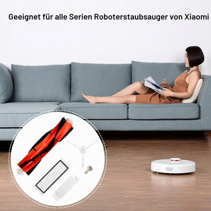 Zubehör für Xiaomi Saugroboter, 2 Zentralbürste&amp; 6 Seitenbürste&amp; 1 Reinigungshilfe&amp; 4 HEPA Filters,