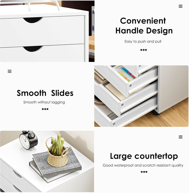 sogesfurniture Aktenschrank, Rollcontainer mit 7 Schubladen, Büroschrank, Schubladenschrank, Kommode