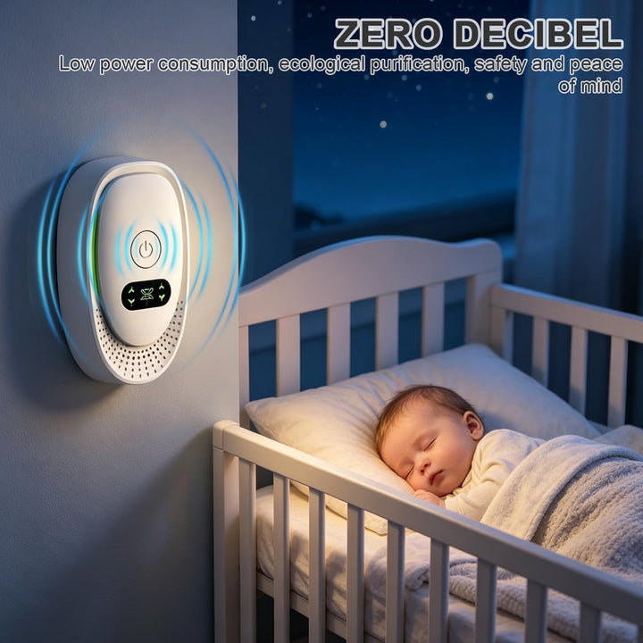 2er Pack Mini Luftreiniger Plug-In, 40 Millionen Negative Ionen Ionisator, Geruchsentferner für Rauc