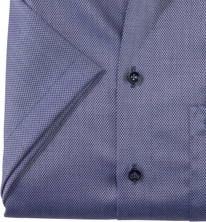 OLYMP Herren Businesshemd Kurzarm Luxor,Einfarbig,modern fit,Global Kent 41 Marine 18