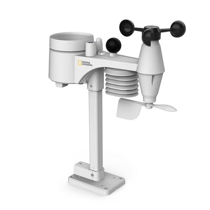 National Geographic Funkwetterstation SC mit 8-in-1-Aussensensor, Farbwechsel-Display, Temperatur, L