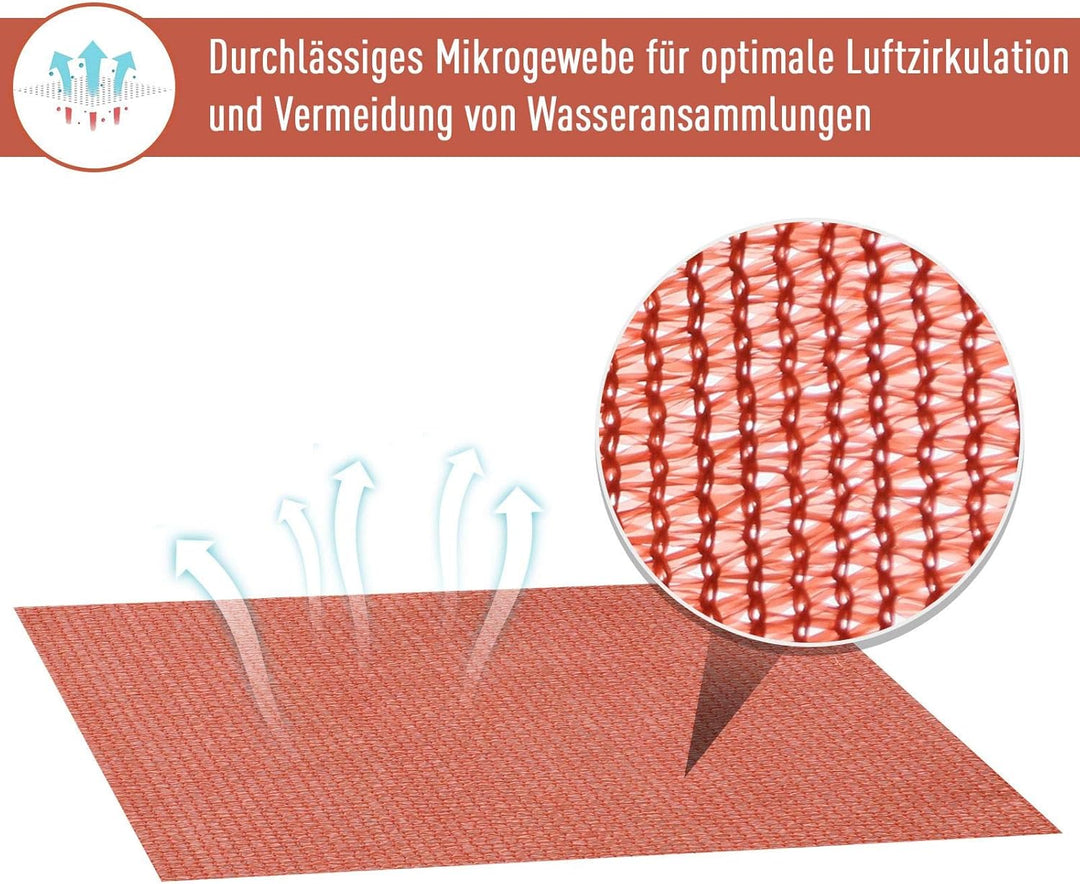 Outsunny Sonnensegel Sonnendach Sonnenschutz Dreiecke HDPE Grau 4 x 4 x 4 m 3x3x3m Rot, 3x3x3m Rot