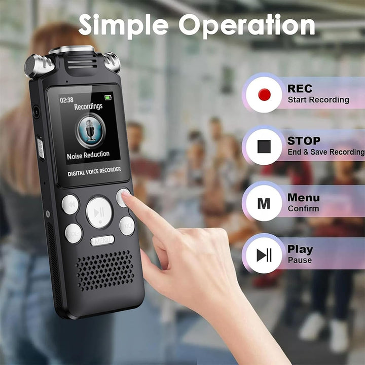 Cuifati Digitaler Diktiergerät, Audiorecorder, Diktiergerät mit AI-Rauschunterdrückung, Klare, 256 G
