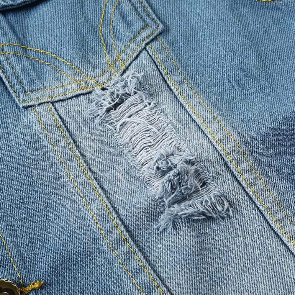 YOUTHUP Weste Herren Denim Weste Casual Zerrissen Jeansweste Outdoor Vintage Freizeitweste Ärmellose