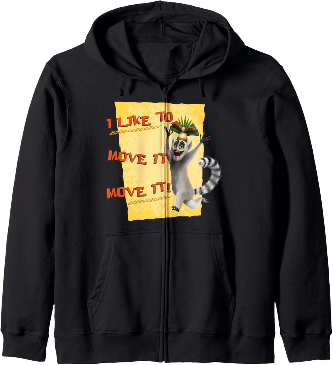Madagascar Julien Move It Text Poster Kapuzenjacke