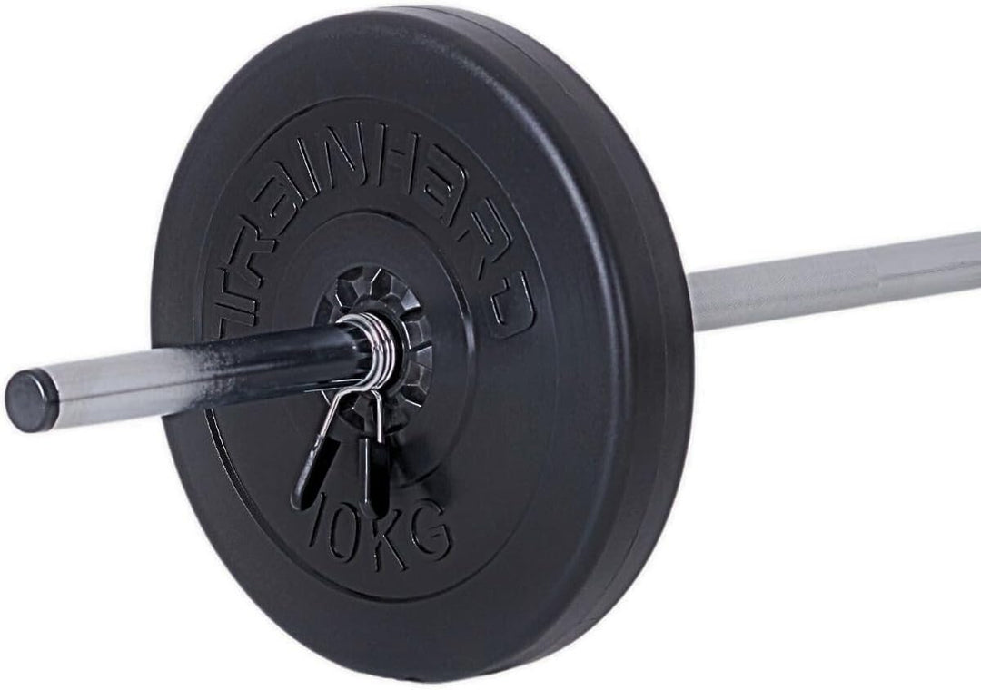 TrainHard Hantelscheiben Set 20-30 kg Gewichte aus Kunststoff Zement Gesamtgewichte mit 30/31 mm Boh