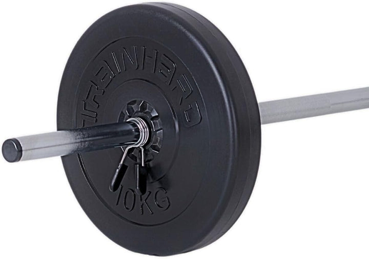 TrainHard Hantelscheiben Set 20-30 kg Gewichte aus Kunststoff Zement Gesamtgewichte mit 30/31 mm Boh