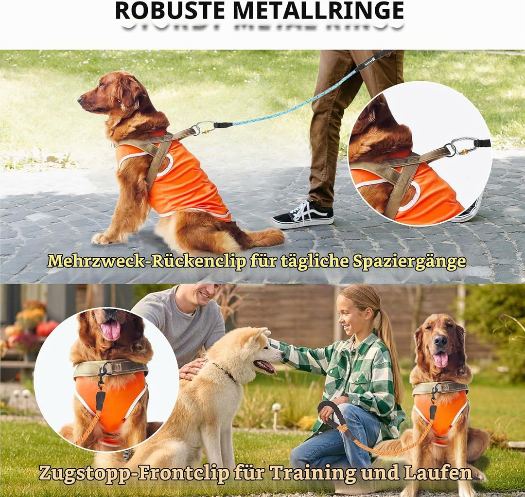 Hundegeschirr Mittelgrosse Hunde，Verstellbare Geschirr Hund, Anti-Zug Reflektierende Mittel Hundeges