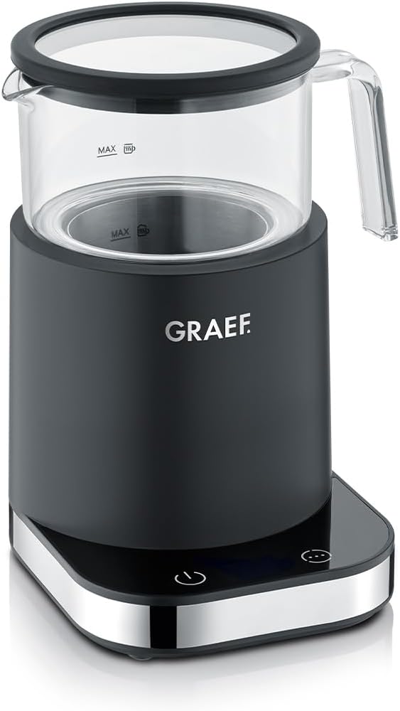 GRAEF Glas-Milchaufschäumer MS902, Induktion, 6 Automatik-Programme, Touch-Display, bis zu 400ml Mil