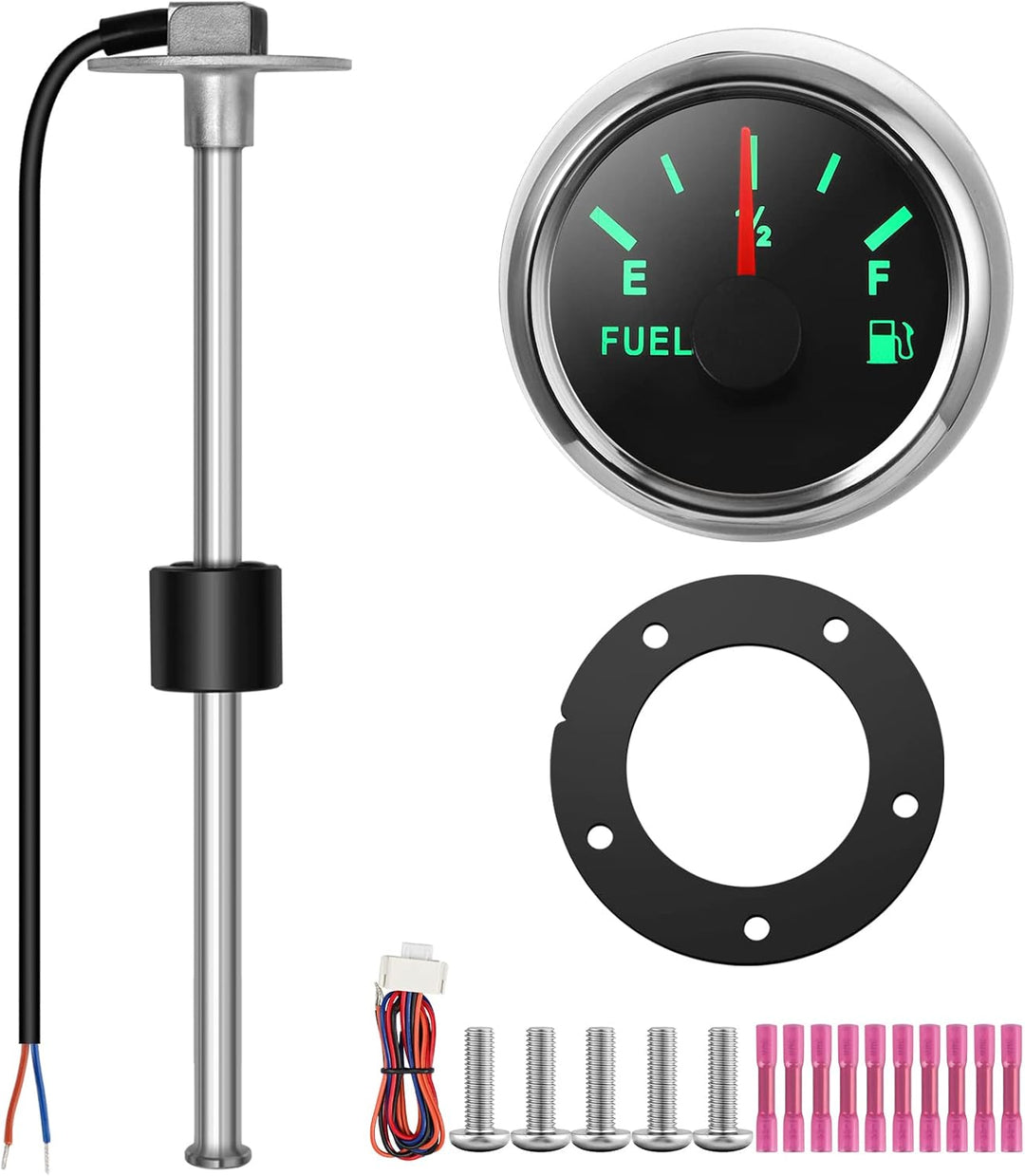 Kraftstoffanzeige,Rupse Universal Auto Kraftstoffstandsanzeige Tankuhr mit Wasserstandssensor Krafts