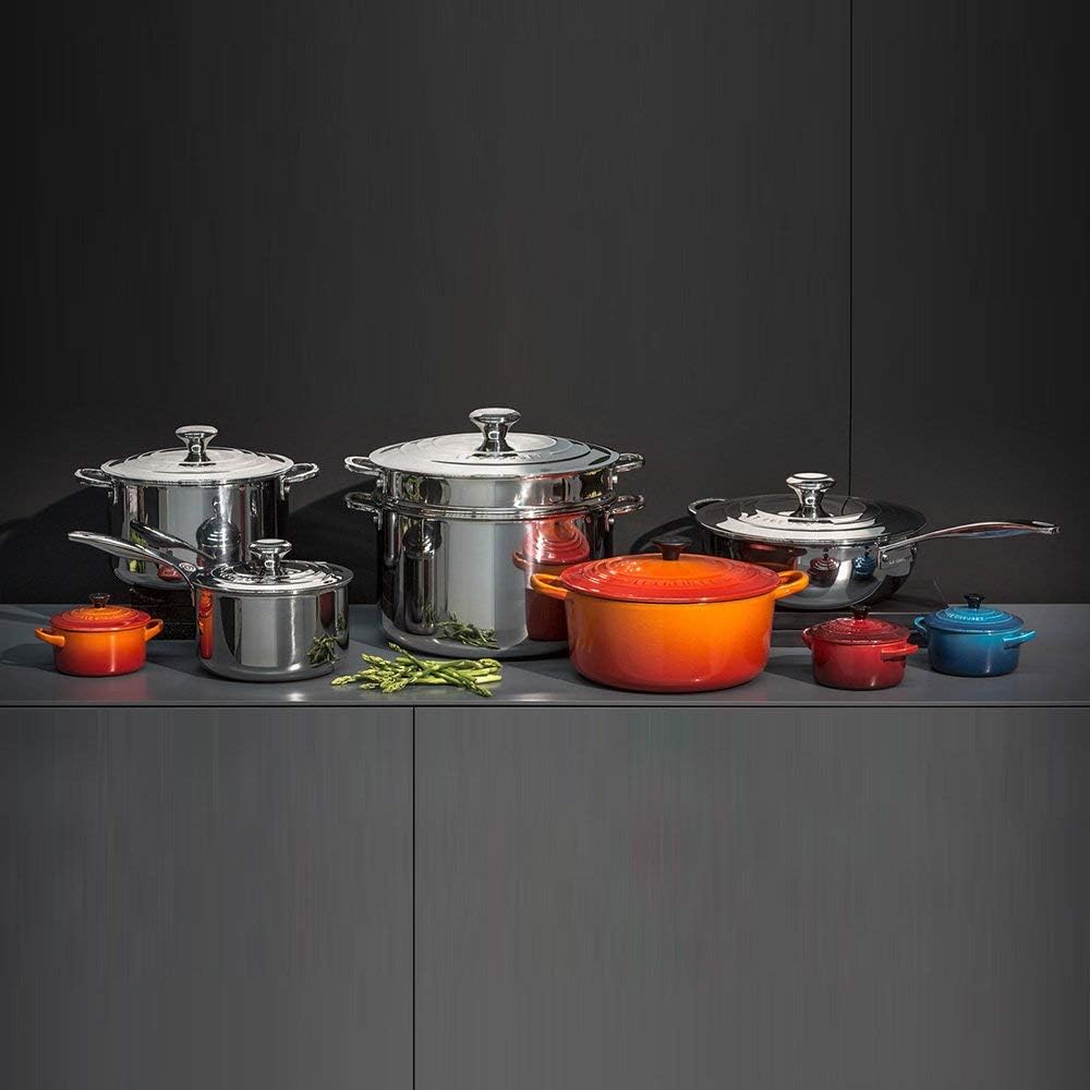 Le Creuset Signature Sossentopf mit Deckel und Hilfsgriff, Rostfreier 3-ply Edelstahl, 3-Ply, Ø 20 c