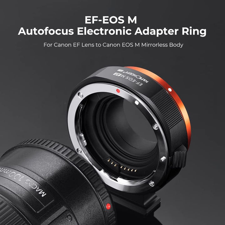 K&F Concept EF-EOS M Autofokus-Objektivadapter, Autofokus-Objektivadapter für Canon EOS EF/EF-S Obje
