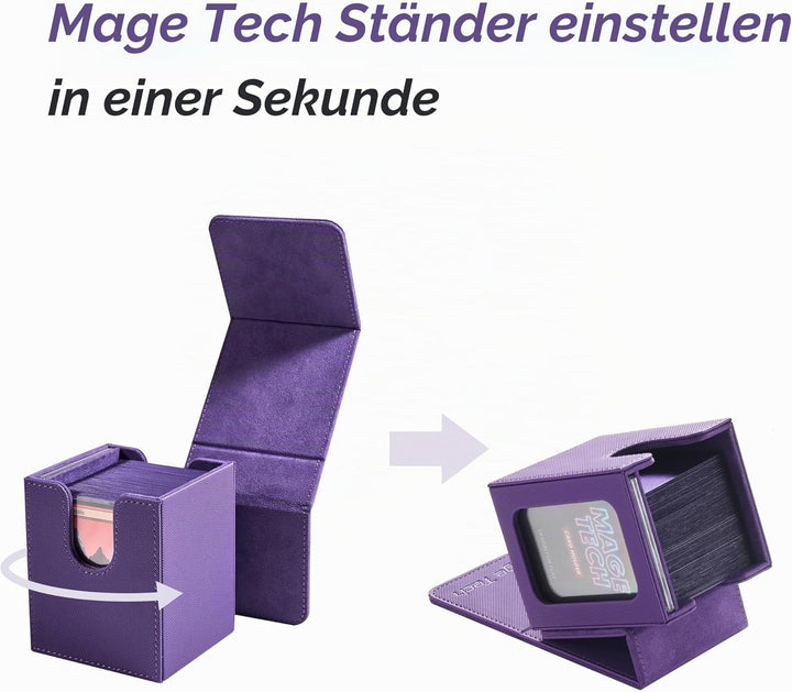 Mage Tech Commander Deck Box Lite - Leichter Kartenhalter mit abnehmbarer Abdeckung, passend für 100