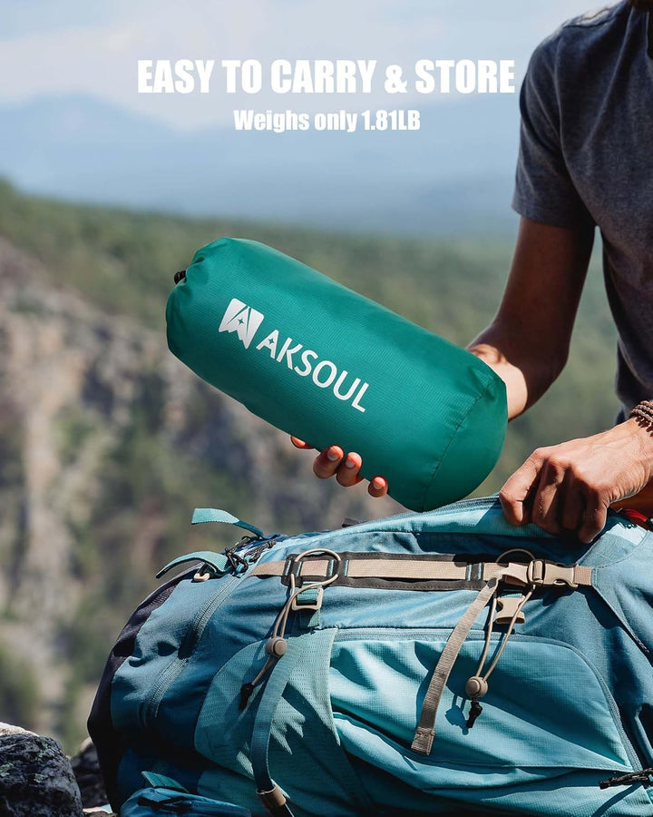 AKSOUL Isomatte Camping Luftmatratze Outdoor: Ultraleicht Gross Aufblasbare Matratze Dick Schlafmatt