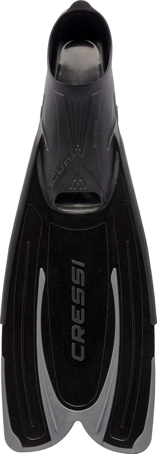 Cressi Agua Premium Flossen Self Adjusting zum Tauchen, Apnoe, Schnorcheln und Schwimmen Schwarz 43/