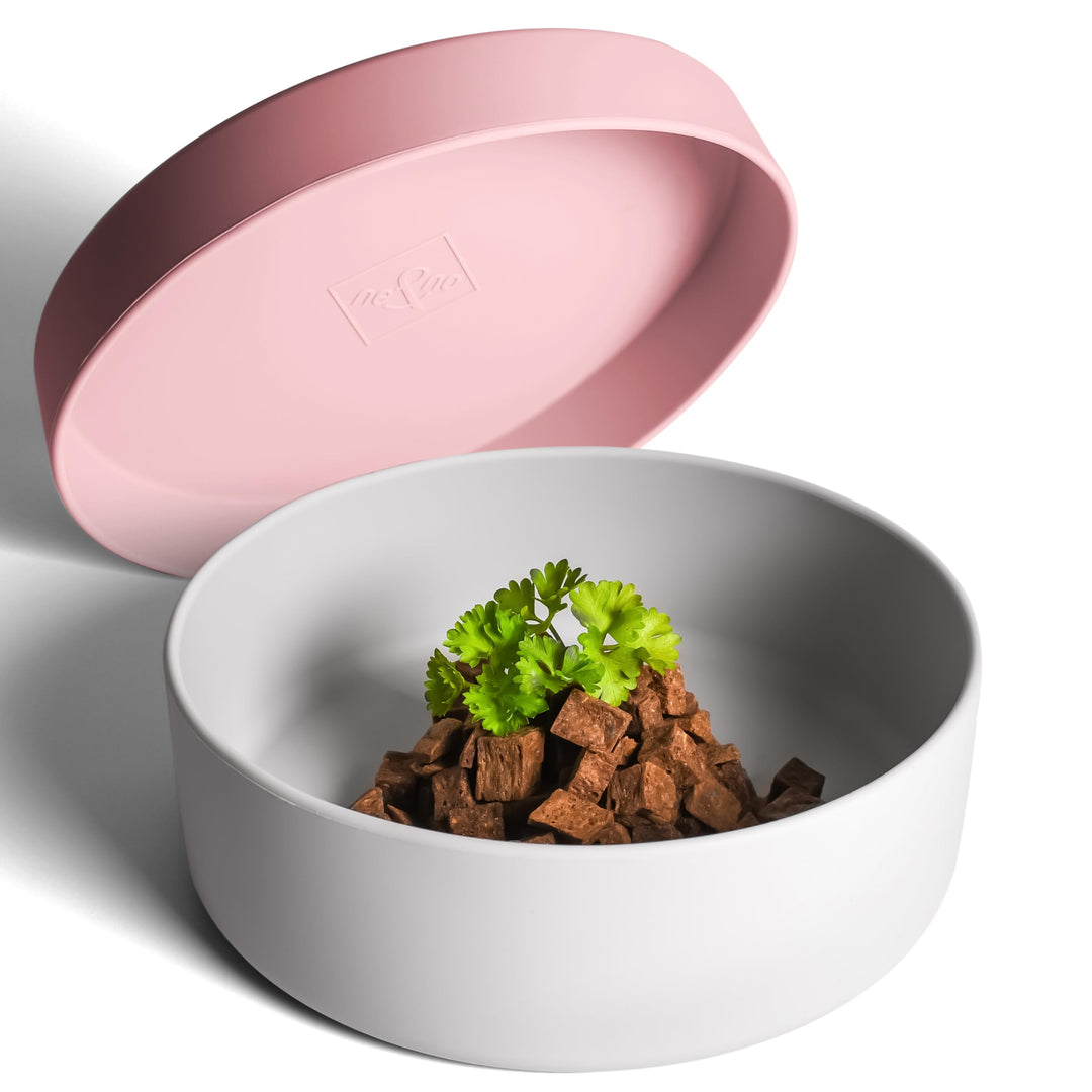 ne&amp;no® Silikon Hundenapf 1200 ml mit Deckel für kleine und mittelgrosse Hunde | im Kühlschrank luftd