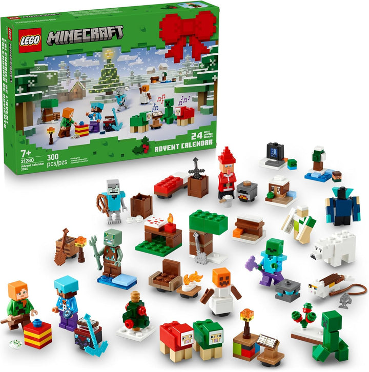 LEGO 21280 Minecraft Adventskalender 2025 - Bauspielzeug für Kinder Urlaub Countdown Set für Jungen