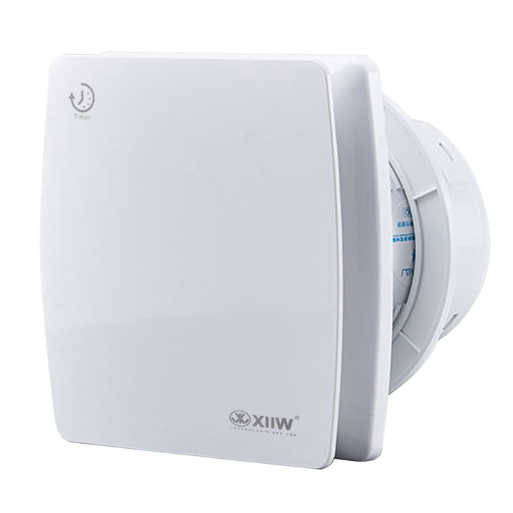 XIIW Badlüfter Ø100mm Weiss Abluftventilator mit Nachlauf und Rückstauklappe 95m³/h, 12 Watt / 34dB