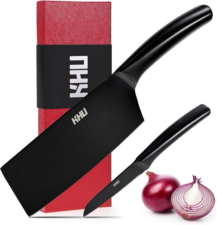 SHI BA ZI ZUO 2er Messerset Kochmesser 6,9 Zoll Fleischwolfmesser Küchenmesser-Set Hackmesser Gemüse