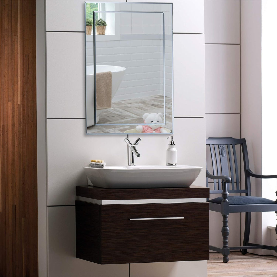 Badezimmerspiegel, Badspiegel, Wandspiegel, Spiegel, Zwei Schichten aus Glas rechteckig - Schöne Qua