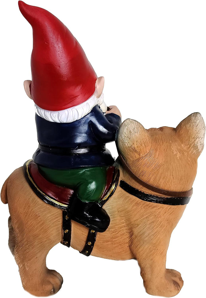Funny Guy Mugs Gartenzwerg und eine französische Bulldogge Statue - Innen- und Aussenbereich Gartenz