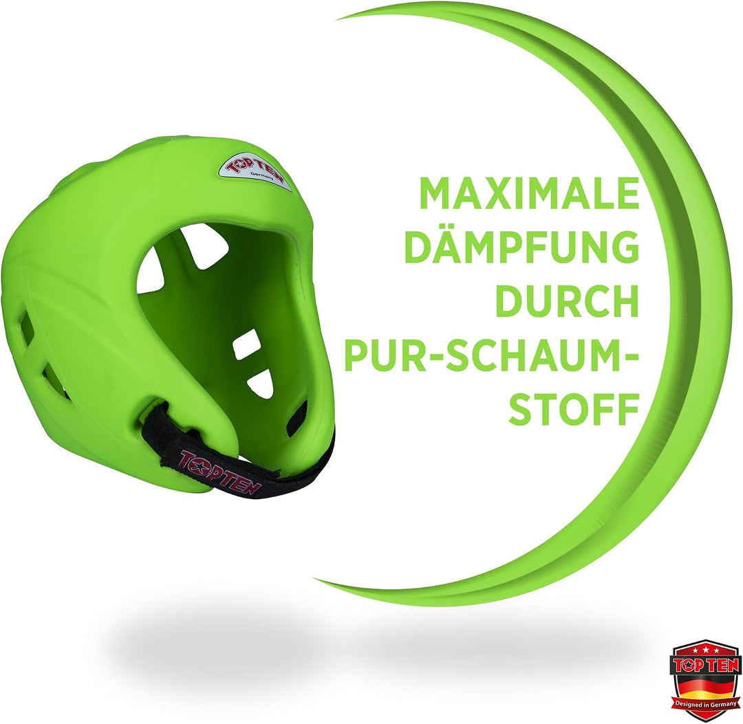 TopTen Neon Avantgarde Kopfschutz (WAKO zugelassen) Gruen L, Gruen L
