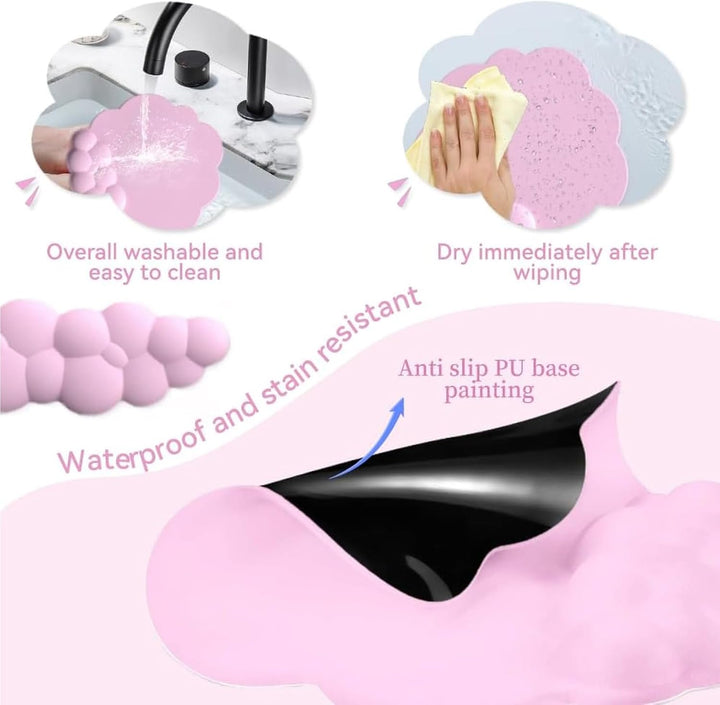 Delmkin Wolken Mauspad mit Handgelenkauflage Set Ergonomisch Mousepad Handgelenkstütze Tastatur Hand