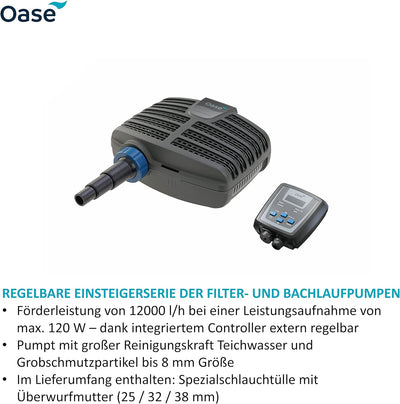 OASE 73337 Filter- und Bachlaufpumpe AquaMax Eco Classic 12000 C| Wasserpumpe| Gartenteichpumpe | Te