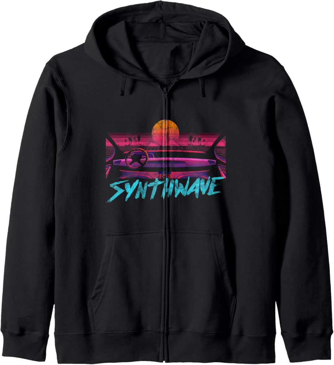 Synthwave Retrowave Aesthetic Vintage Drive Laser Run 80s Kapuzenjacke