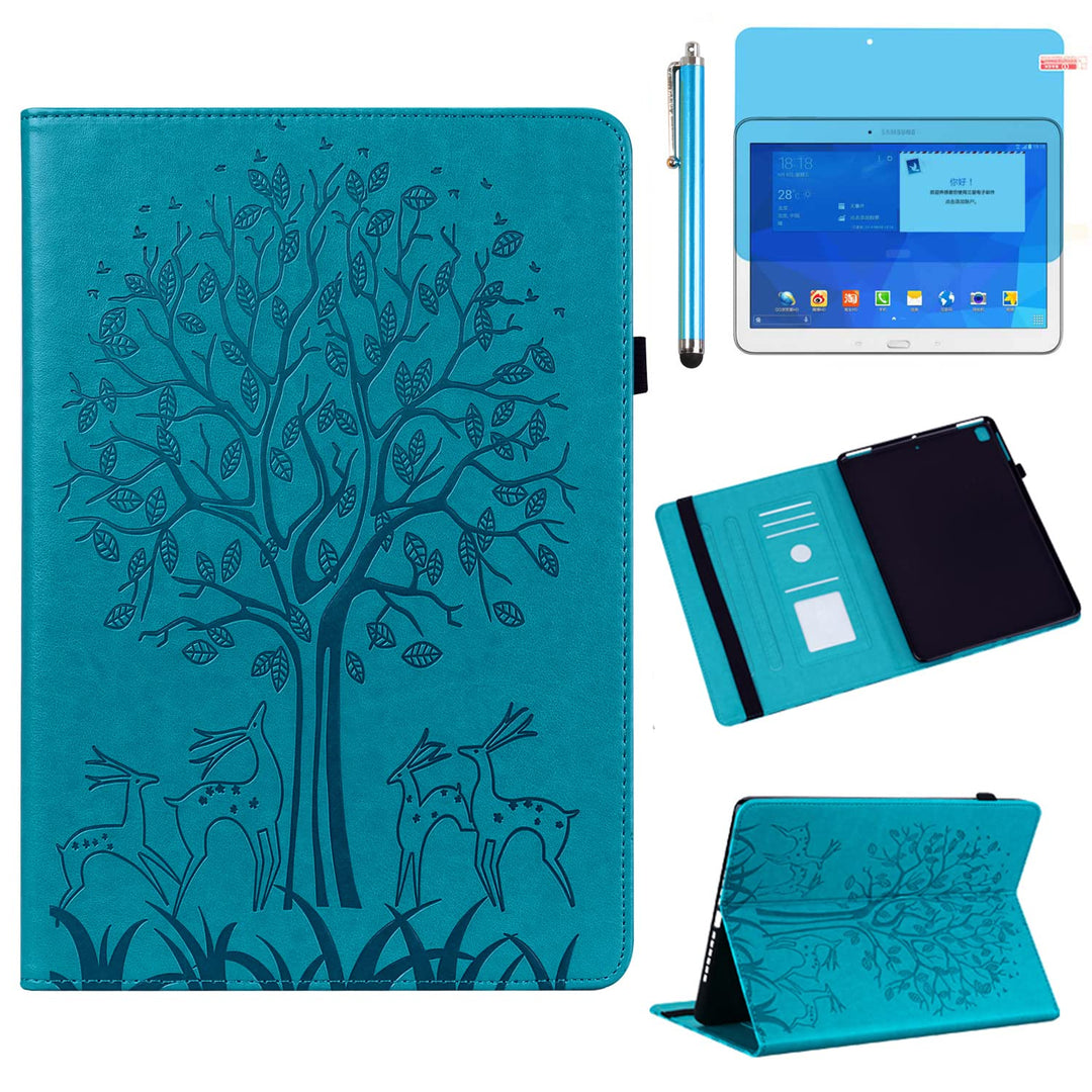 Hülle für Samsung Galaxy Tab 4 10.1 inch 2014 (SM-T530 T531 T535 T537),PU-Leder Weich Silikon Rückse
