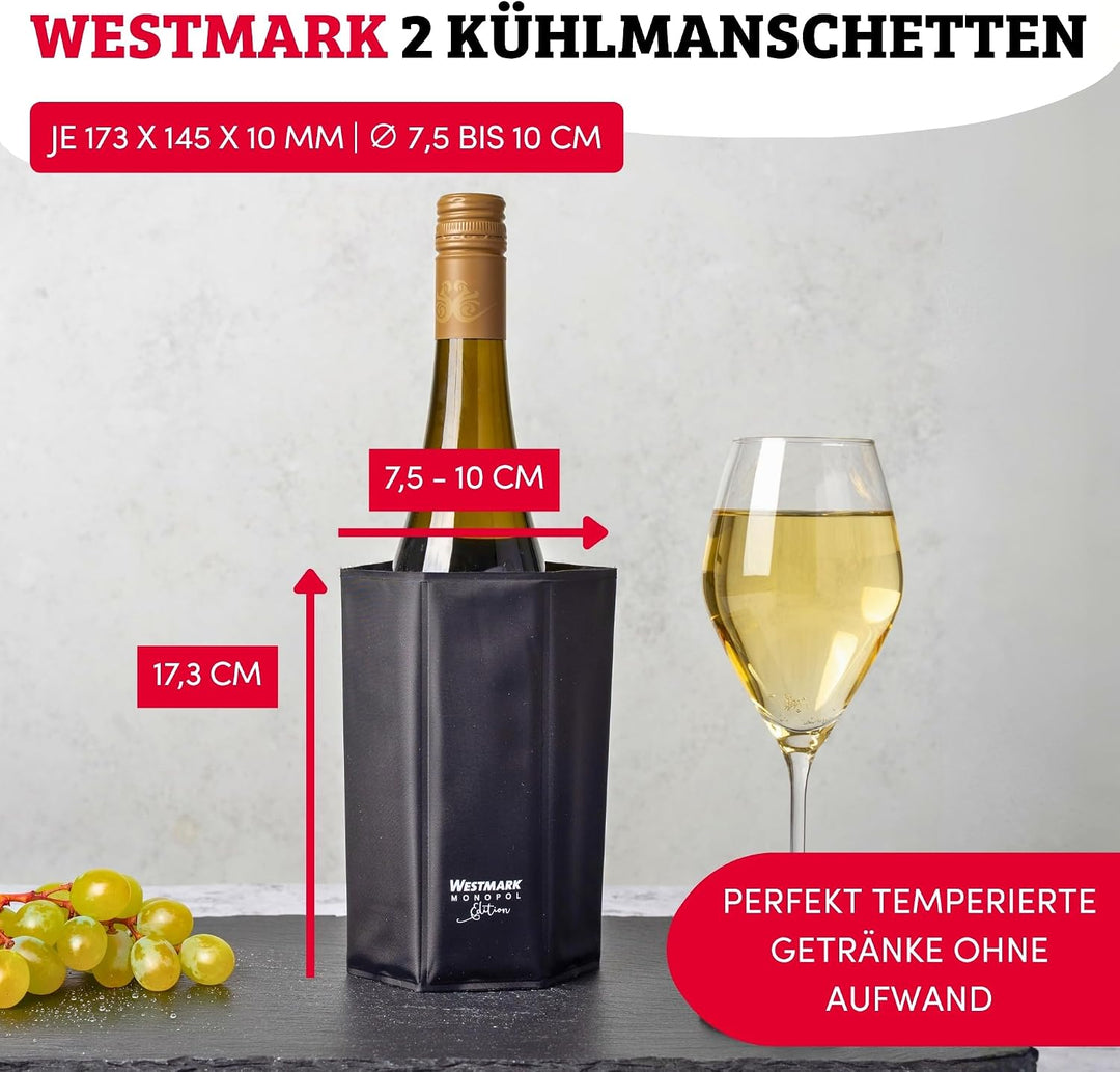 Westmark 2 Kühlmanschetten – Kühlt z.B. Sprudel-, Wein- oder Sektflaschen mit einem Flaschendurchmes