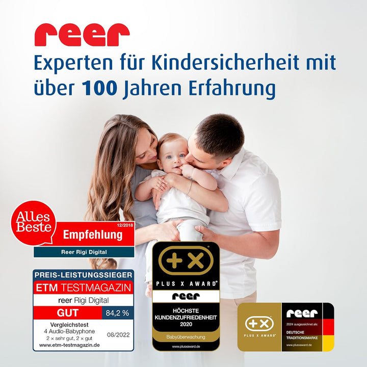 reer 50070 Babyphone Rigi Digital – 300m Reichweite, abhörsicher, strahlungsarm, mit Nachtlicht und