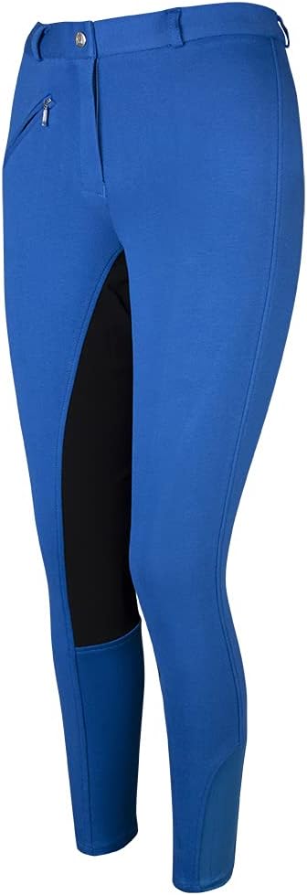 PFIFF 102290 Reithose´Thea´ Kinder Damen Vollbesatz 42 Mittelblau-schwarz, 42 Mittelblau-schwarz