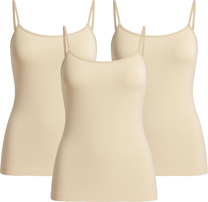 UnsichtBra 3er Pack Damen Shape Unterhemden | Spaghettiträger Basic Top Unterhemd | Mikrofaser Spagh