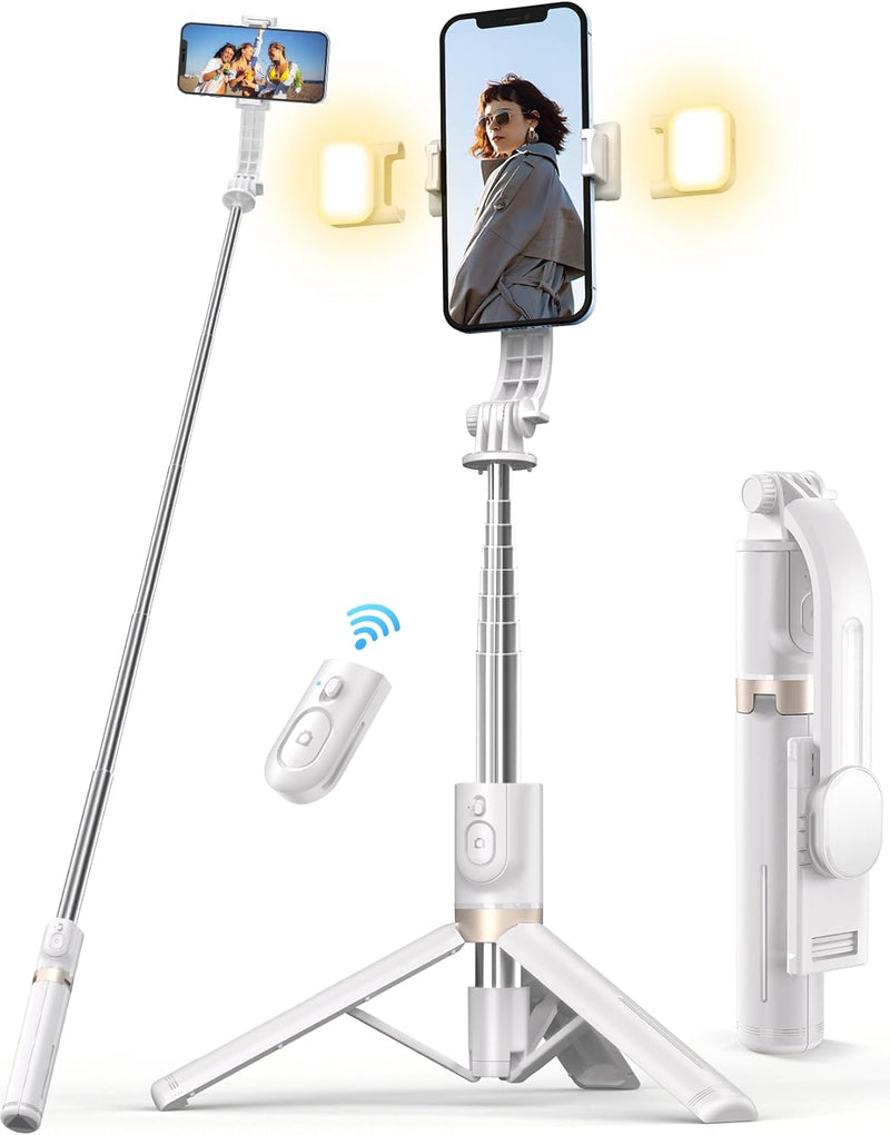 Selfie Stick mit Bluetooth Fernbedienung, Erweiterbarer Extra Lang Reisen Stativ für Smartphone, 360